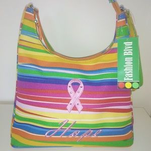 NWT Hope Cancer Awareness Colorful Purse